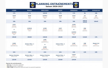 Planning et dates de reprise 2026-2027