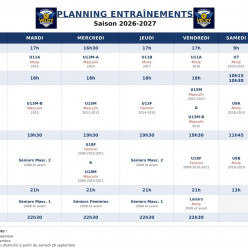 Planning et dates de reprise 2026-2027